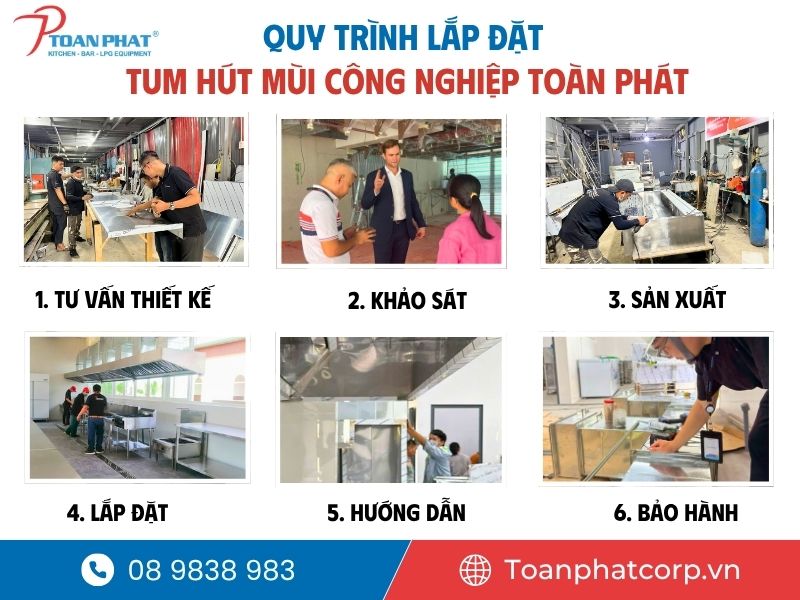 Tum hút mùi công nghiệp 5 Quy trình tư vấn lắp đặt tum hút mùi bếp công nghiệp tại Toàn Phát
