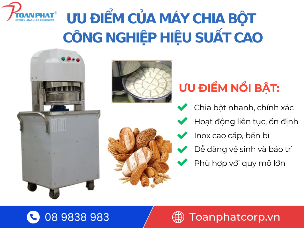 Ưu điểm của máy chia bột công nghiệp hiệu suất cao