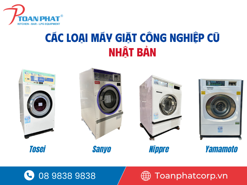 Có nên mua máy giặt công nghiệp cũ? "Tiết kiệm hay sai lầm" 2 Các loại máy giặt công nghiêp cũ Nhật Bản