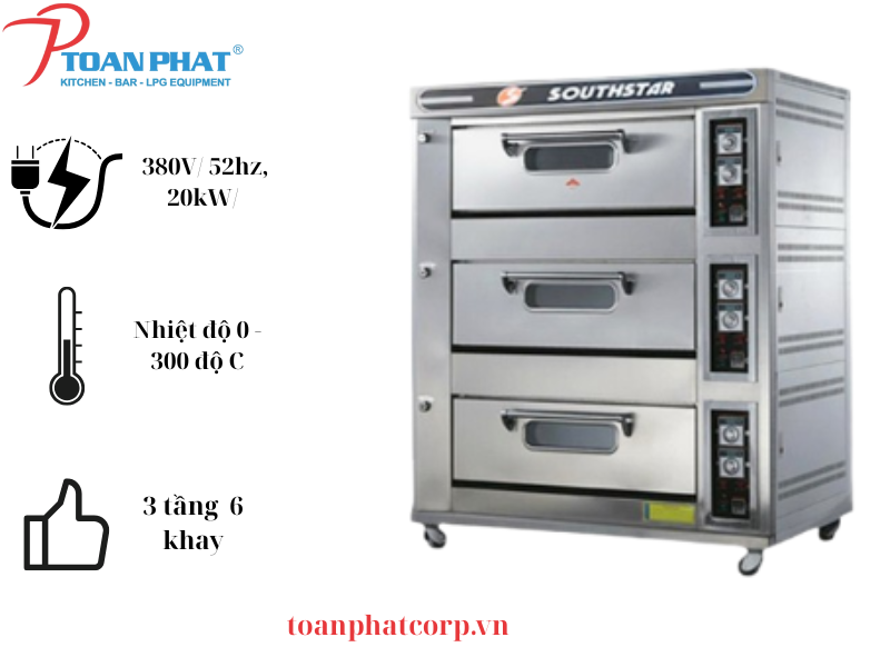 So sánh lò nướng sàn và lò đối lưu với các loại khác từ A - Z 3 Lò nướng 3 tầng 6 khay Southstar