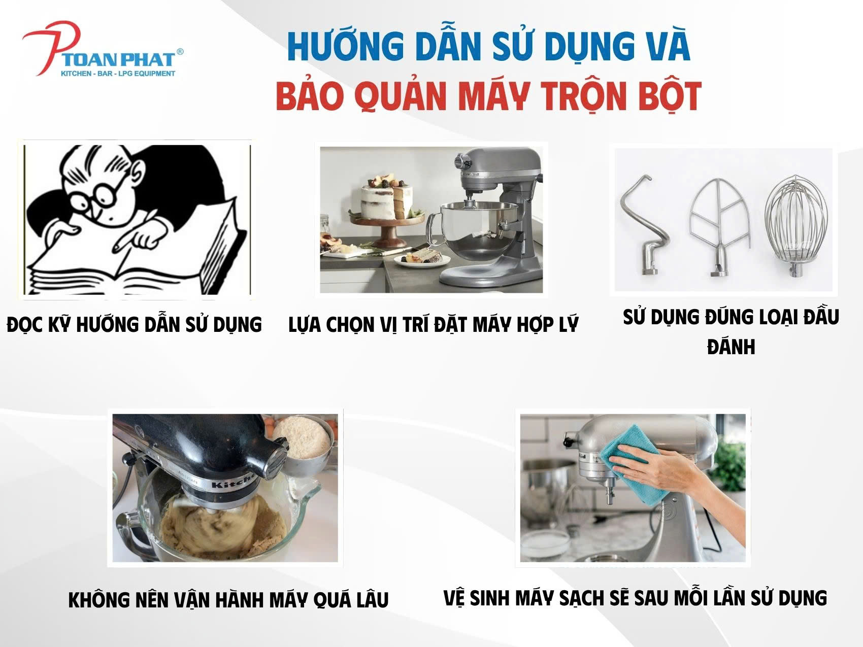 Hướng dẫn bảo quản máy trộn bột