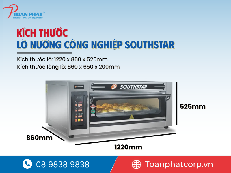 Các kích thước lò nướng tiêu chuẩn phổ biến mới nhất 2025 2 Kích thước lò nướng công nghiệp phổ biến