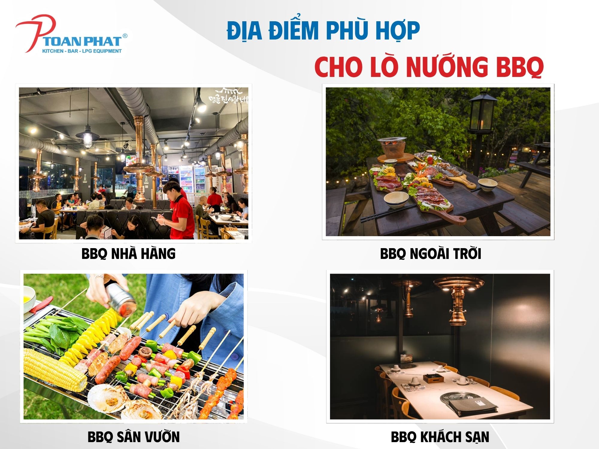 Các địa điểm phù hợp cho lò nướng BBQ