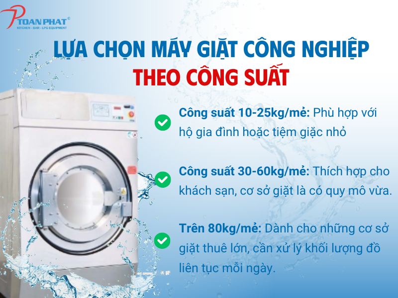 Tư vấn mua máy giặt công nghiệp phù hợp - 7 lưu ý bạn cần biết 3 Lựa chọn máy giặt công nghiệp theo công suất