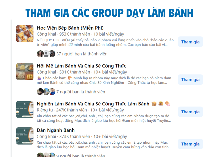 7 điều cần chú ý khi đào tạo nhân viên sử dụng thiết bị làm bánh 8 Tham gia các group làm bánh