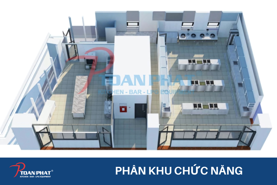 Dự án thi công bếp thực hành tại trường Đại học Công nghiệp thực phẩm TP. Hồ Chí Minh 8 Toàn Phát lên thiết kế phối cảnh 3D