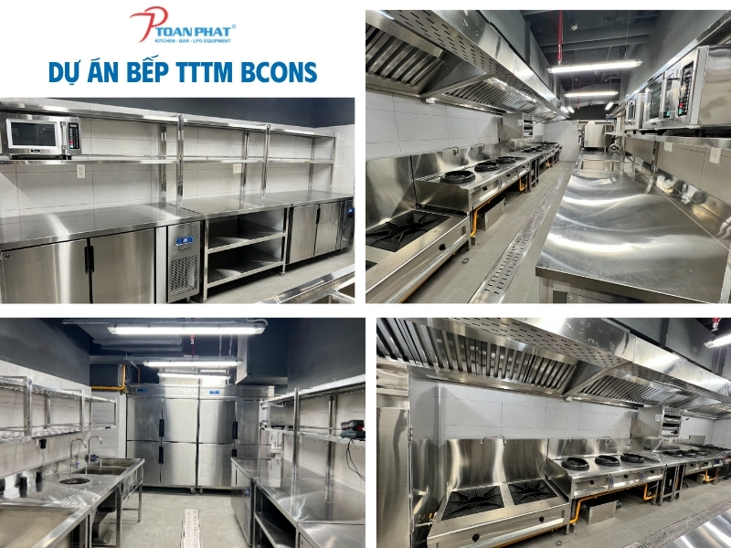 Thi công lắp đặt bếp công nghiệp - nhà hàng, khách sạn uy tín giá tốt 37 Dự án bếp trung tâm thương mại Bcons do Toàn Phát thi công