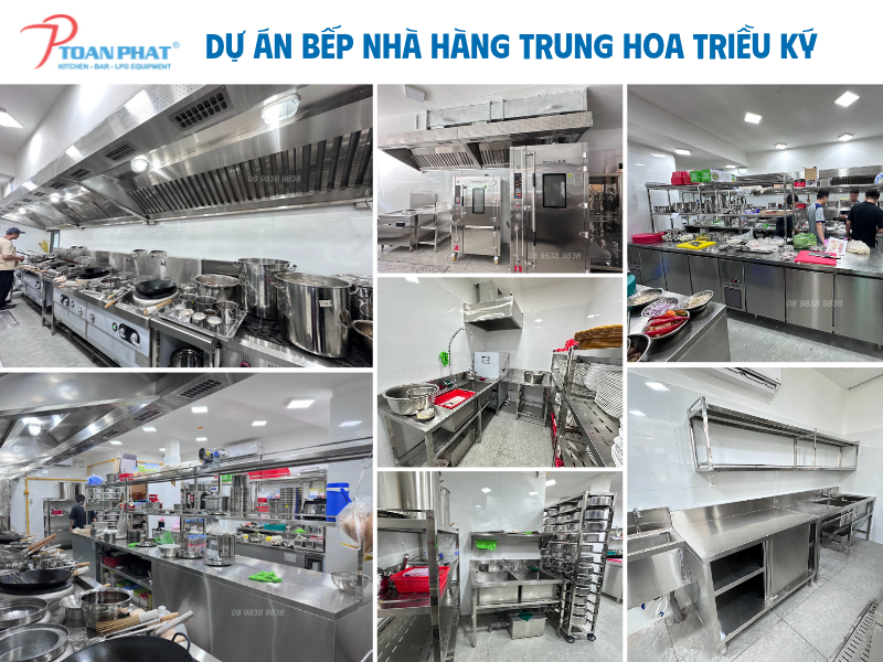 Mua thiết bị bếp có sẵn hay đặt gia công? Nên chọn loại nào? 10 Dự án bếp nhà hàng Trung Hoa Triều Ký - Toàn Phát thi công trọn gói