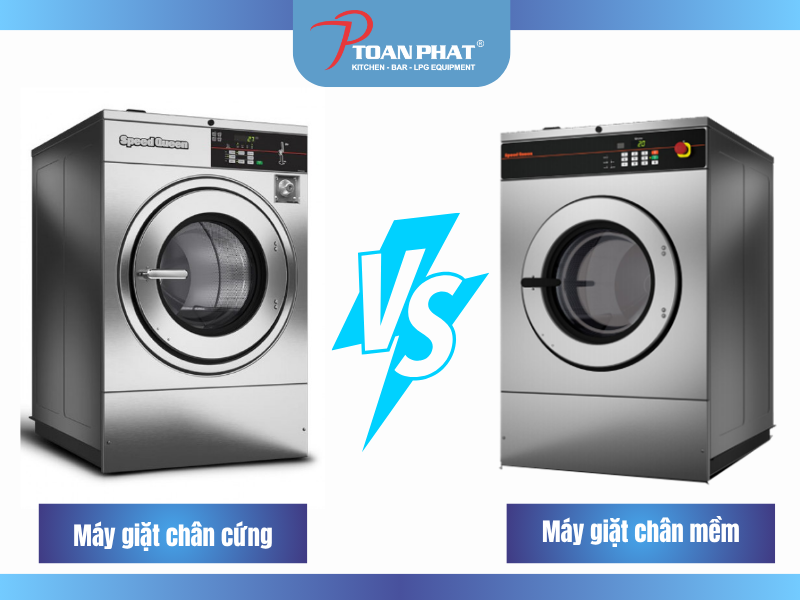 Nên mua máy giặt công nghiệp chân cứng hay chân mềm hơn?