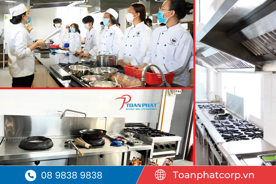 Dự án thi công bếp thực hành tại trường Đại học Công nghiệp thực phẩm TP. Hồ Chí Minh 3 Khu bếp thực hành chung