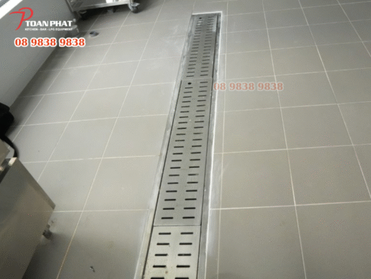 DỰ ÁN THIẾT KẾ BẾP CÔNG NGHIỆP CHO TRƯỜNG MẦM NON BCONS 10 Mương thoát sàn