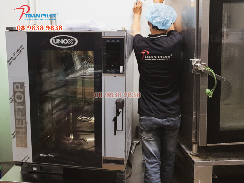 Dự án Bếp Công nghiệp nhà máy GN Food - Lò hấp nướng đa năng Unox 7 khay 3 Quy trình lắp đặt lò hấp nướng đa năng 7 khay Unox