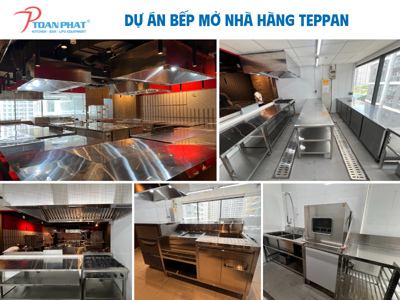 Thi công lắp đặt bếp công nghiệp - nhà hàng, khách sạn uy tín giá tốt 38 Thi công trọn gói khu bếp mở nhà hàng Teppan - Vincom quận 9