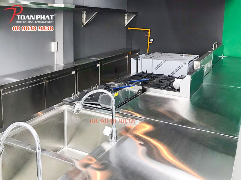 Dự án hệ thống bếp thử món bếp cửa hàng G Kitchen 4 Thiết bị khu làm sạch được Toàn Phát thi công
