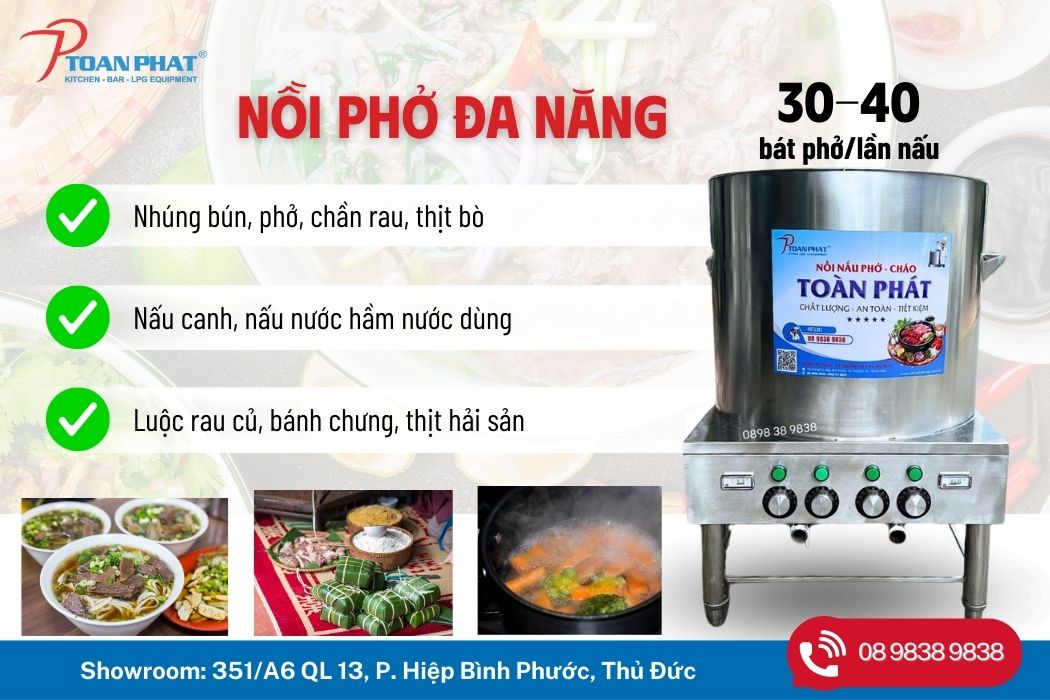 Nồi phở điện được ứng dụng đa dạng