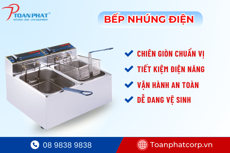 Bếp chiên nhúng công nghiệp trong bếp nhà hàng C.Tao