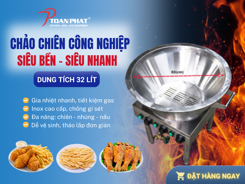 TOP những thiết bị cần mua khi mở quán cơm kinh doanh 5 Chảo chiên công nghiệp