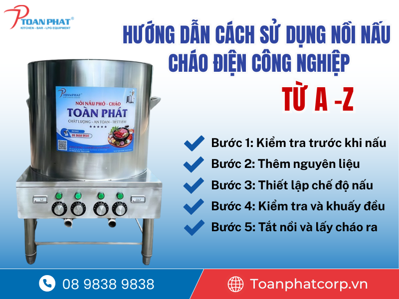 Hướng dẫn cách sử dụng nồi nấu cháo điện công nghiệp từ A - Z 2 Các cách sử dụng nồi nấu cháo điện chi tiết