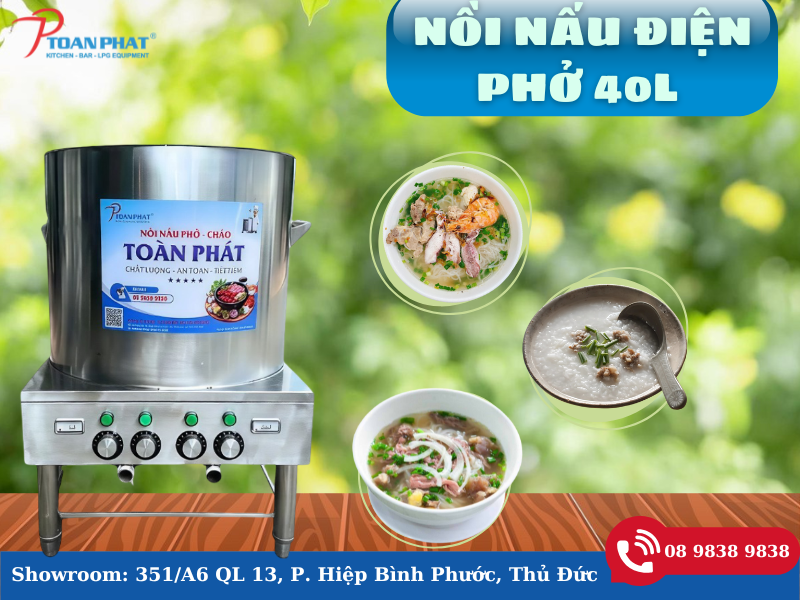Nồi điện nấu phở 40L inox cao cấp, đa năng | Giá tốt 2 Nồi điện nấu phở 40l