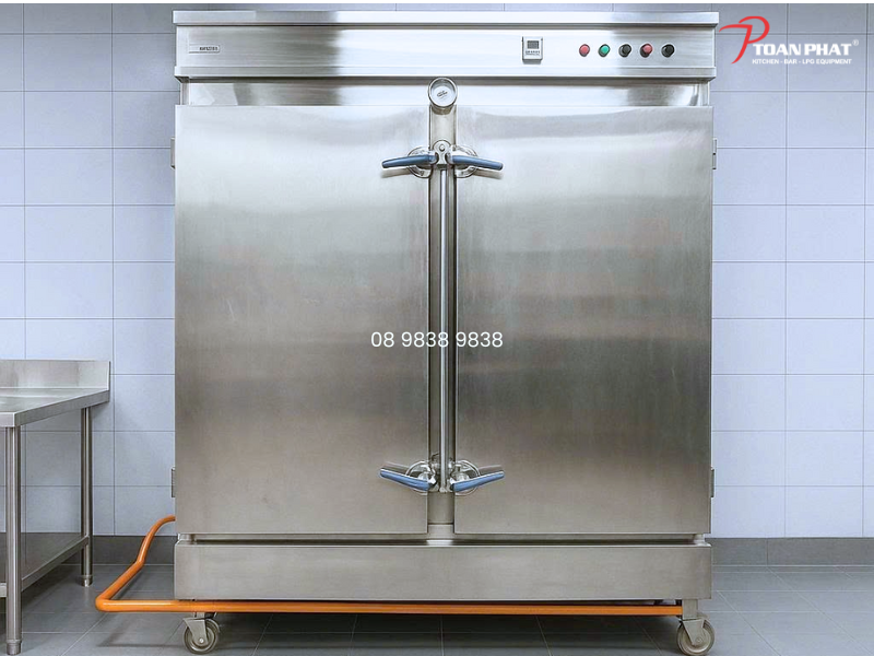 Dự án thi công bếp trung tâm thương mại BCONS 8 Tủ cơm công nghiệp 24 khay