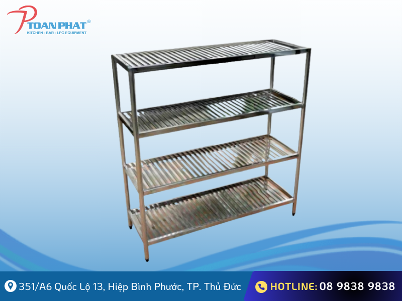 Kệ inox 4 tầng cao cấp, đa dạng mẫu mã kích thước | Giá tốt 1 Kệ song inox 4 tầng