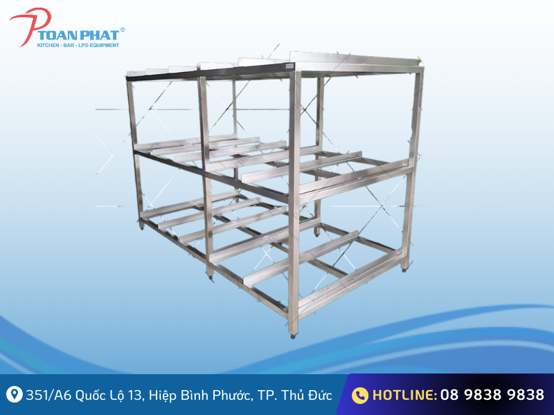 Gia công kệ inox công nghiệp theo yêu cầu uy tín chất lượng 6 Kệ inox để khay GN, khay hấp