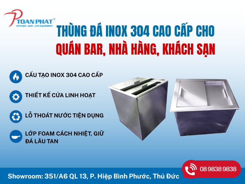 Thùng đá inox 304 cho quán bar, nhà hàng, khách sạn | Giá tốt 40 YEN 4