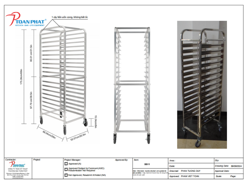 Xe đẩy khay cơm iNox 304 cao cấp tiện lợi | Giá tốt 3 Ưu điểm xe đẩy khay cơm iNox Toàn Phát