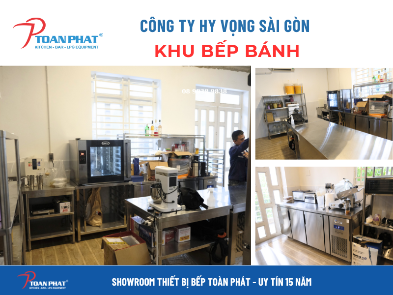Dự án bếp bánh Công ty Hy Vọng Sài Gòn, đồng bộ thiết bị inox hiện đại