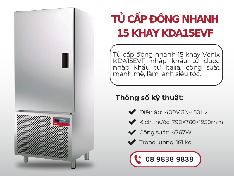 Tủ cấp đông nhanh Venix15 khay KDA15EVF
