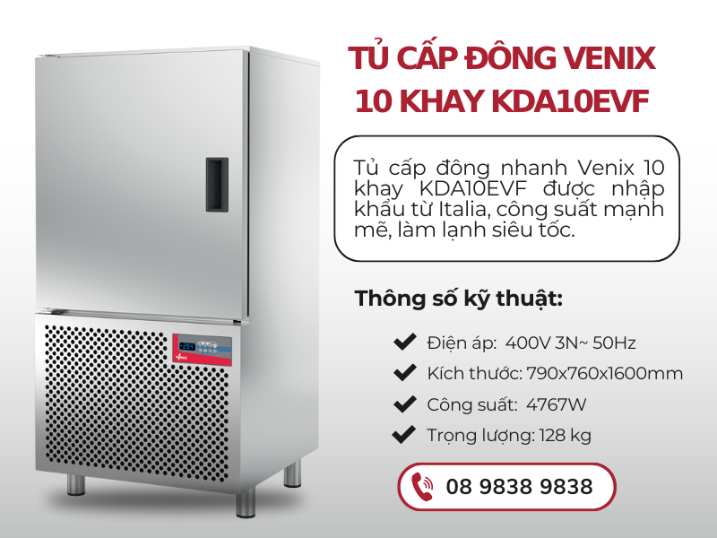 TỦ CẤP ĐÔNG VENIX 10 KHAY KDA10EVF 2 Tủ cấp đông Venix 10 khay KDA10EVF