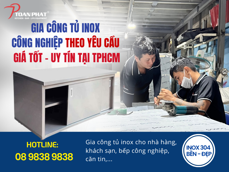 Gia công tủ inox cho bếp công nghiệp theo yêu cầu, giá tốt 35 Gia công tủ inox