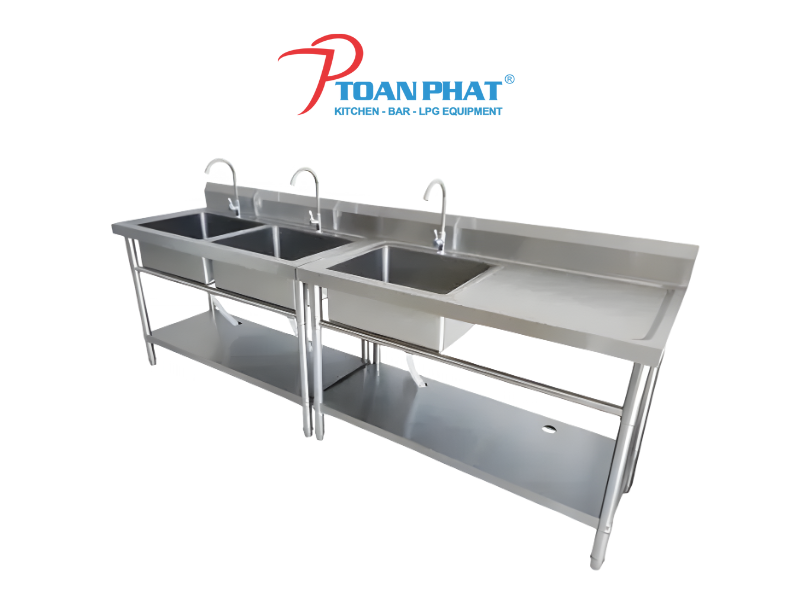 BÀN BẾP INOX CÓ CHẬU RỬA CHẤT LIỆU 304 CAO CẤP, TIỆN DỤNG 2 Bàn bếp inox có chậu rửa