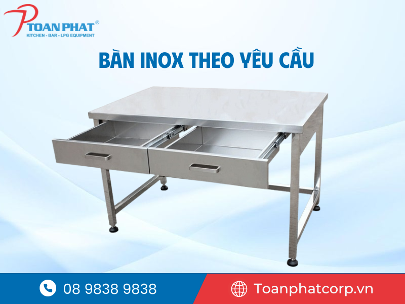 Gia công bàn inox công nghiệp theo yêu cầu giá tốt tại TPHCM 5 Bàn inox theo yêu cầu