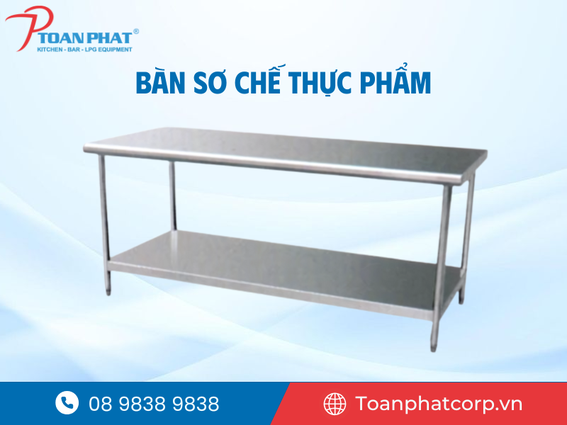 Gia công bàn inox công nghiệp theo yêu cầu giá tốt tại TPHCM 2 Bàn sơ chế thực phẩm