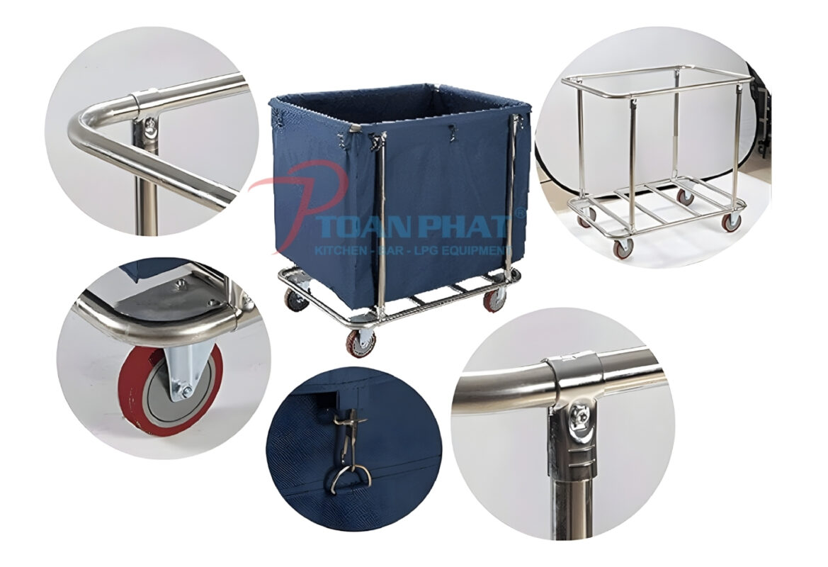 Cấu tạo và chất liệu của xe đẩy đồ quần áo