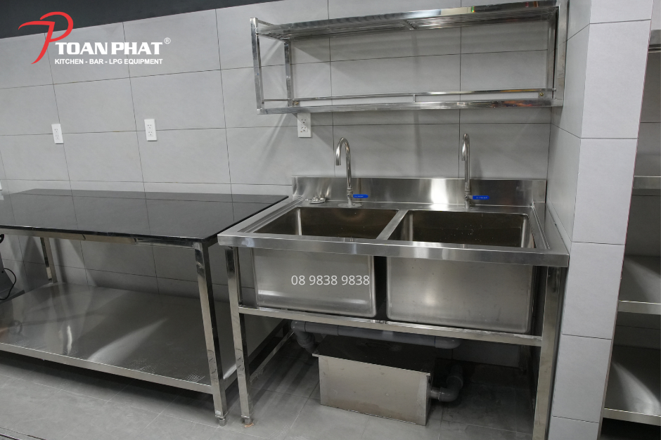 Chậu rửa công nghiệp 2 hố
