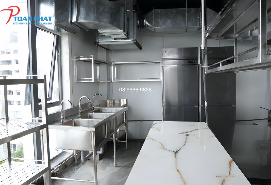 DỰ ÁN BẾP KHÁCH SẠN - G8 RIVERSIDE HOTEL TẠI 302 VÕ VĂN KIỆT 5 Khu sơ chế và khu rửa