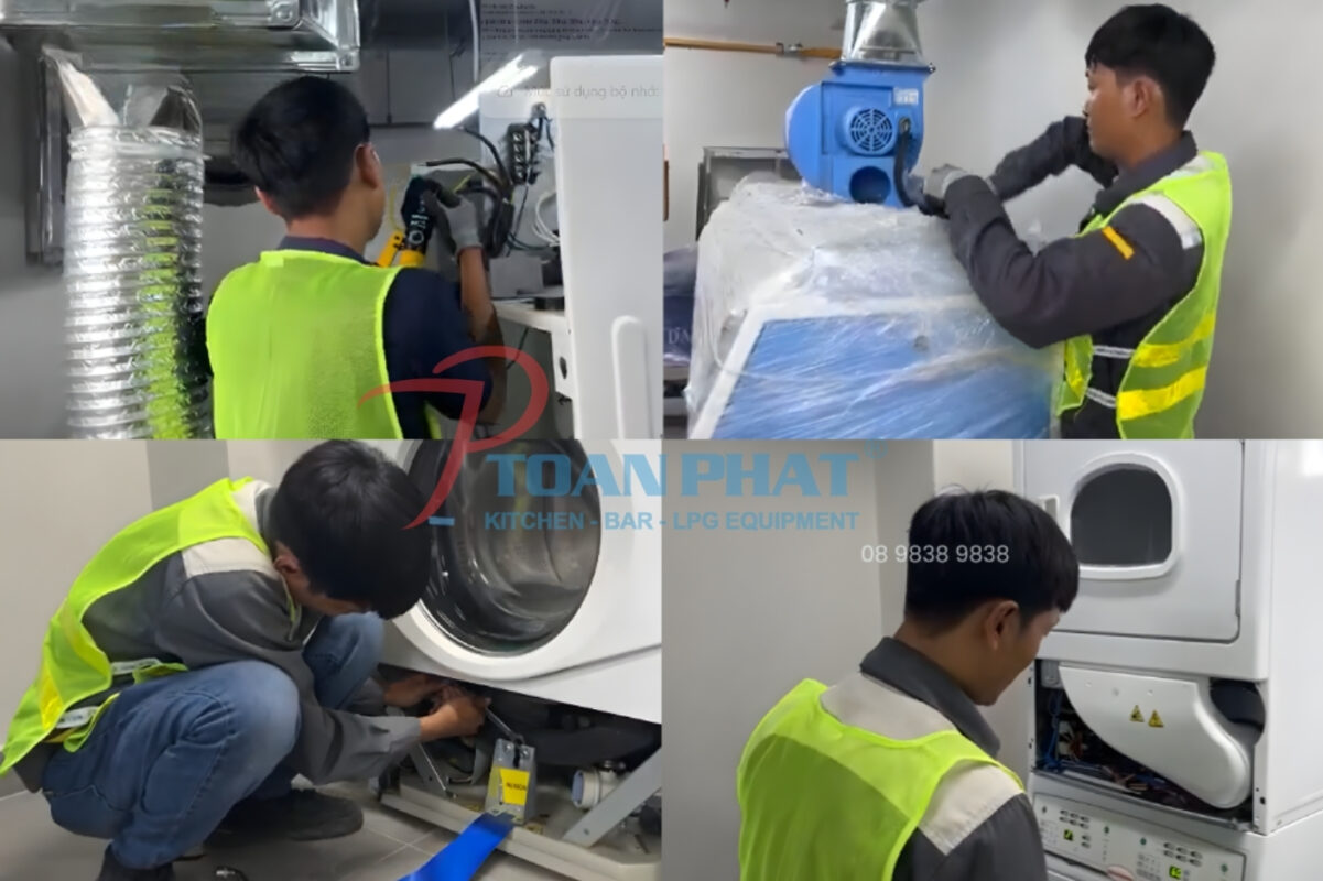 Quy trình lắp đặt máy giặt sấy công nghiệp tại Toàn Phát