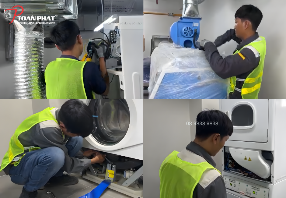 Quy trình lắp đặt máy giặt sấy công nghiệp tại Toàn Phát