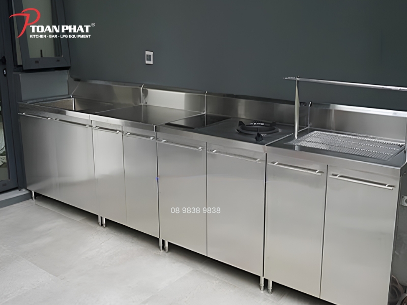 Tủ bếp inox công nghiệp