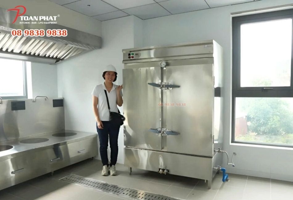 Dự án thi công bếp ăn công nghiệp Công ty cổ phần Phong Phú 7 Tủ nấu cơm công nghiệp
