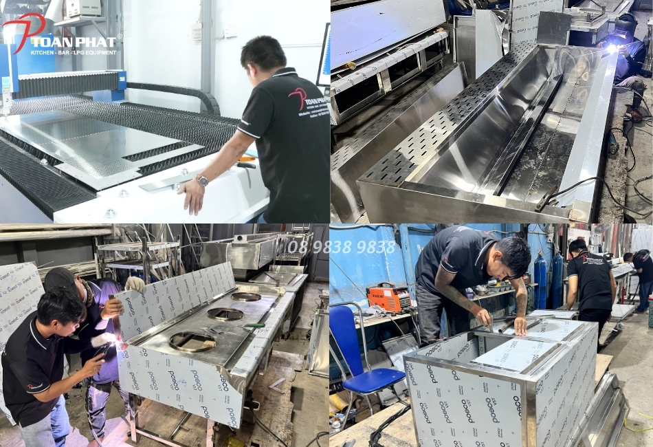 Tất cả thiết bị inox đều được Toàn Phát sản xuất trực tiếp tại xưởng