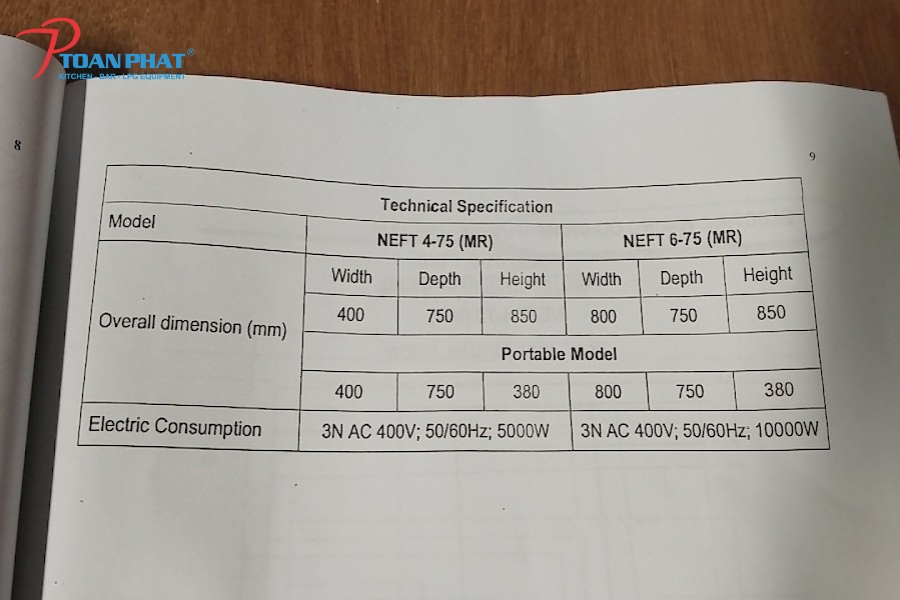 Bếp chiên phẳng Nayati NGFT 6-75 S MR dùng gas 9 Nayati NGFT 6 75 S MR 9