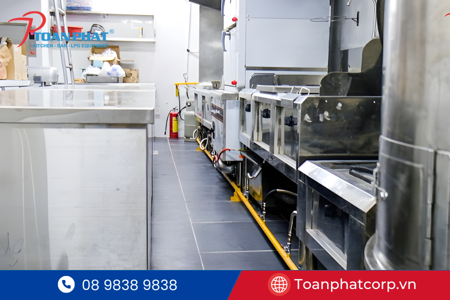 Giải pháp thiết kế bếp công nghiệp tối ưu diện tích của Toàn Phát