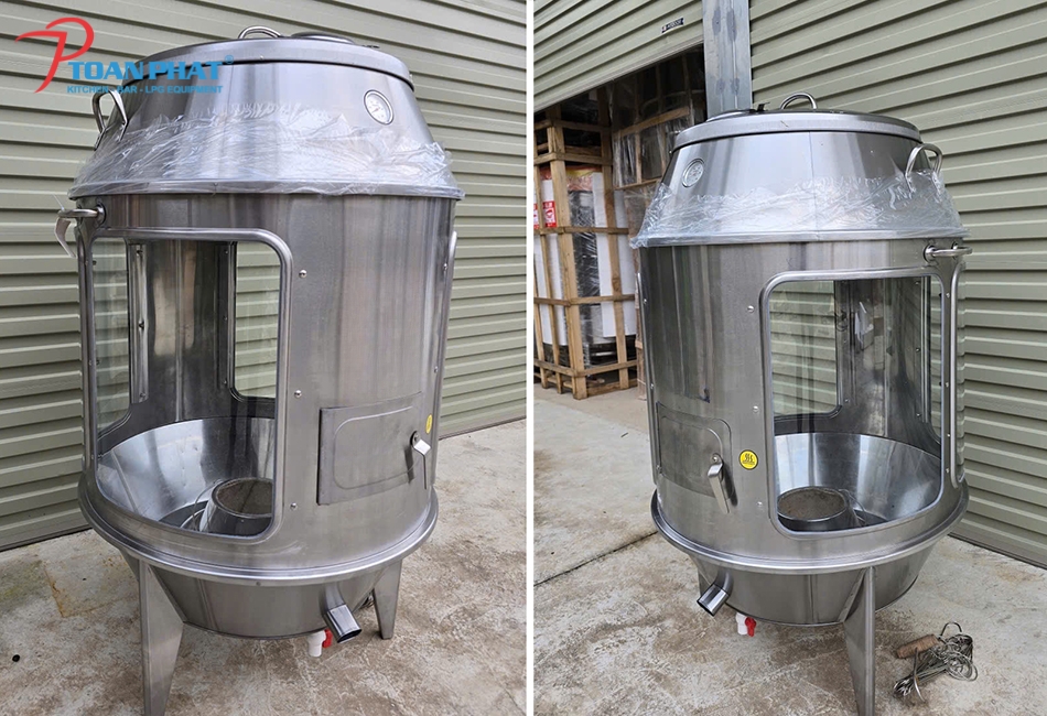 Lò quay inox công nghiệp – thiết kế chắc chắn, vận hành bền bỉ