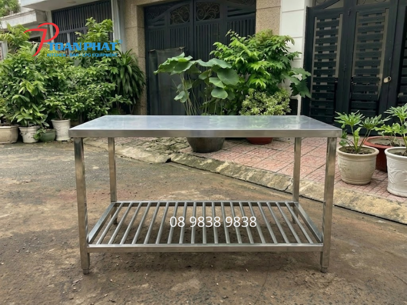 BÀN INOX 2 TẦNG ĐA DẠNG KÍCH THƯỚC 4 Bàn inox 2 tầng có tầng thanh song Toàn Phát sản xuất