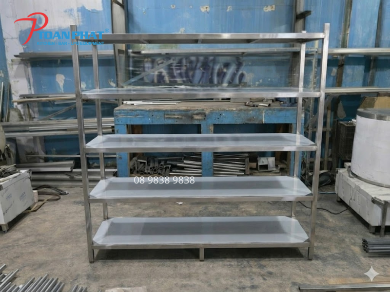 Kệ phẳng inox 5 tầng Toàn Phát sản xuất