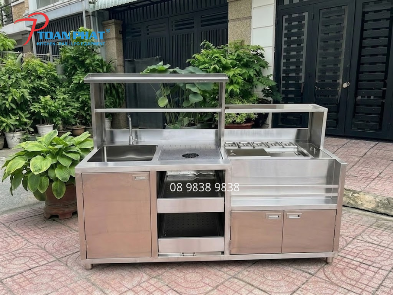 Mẫu quầy pha chế inox 1 vòi 1m8