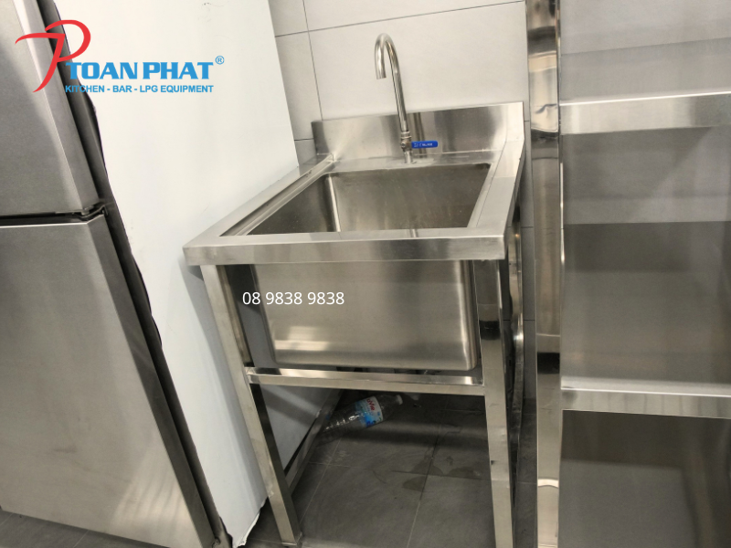 Chậu rửa inox 1 hố thiết kế đơn giàn
